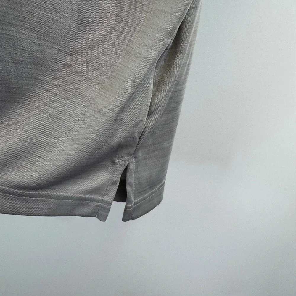 Adidas Golf Mens Grey Heathered UPF 50 Short Sleeve Polo Shirt DZ7176 Large